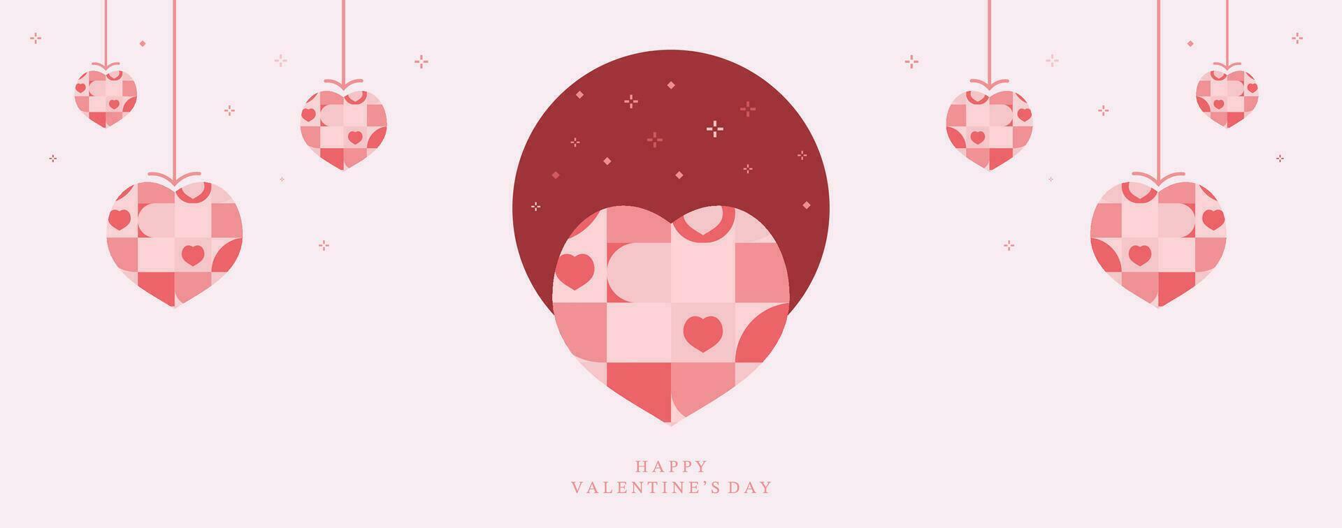 geometric heart background for valentine's day.Editable vector illustration for postcard,banner