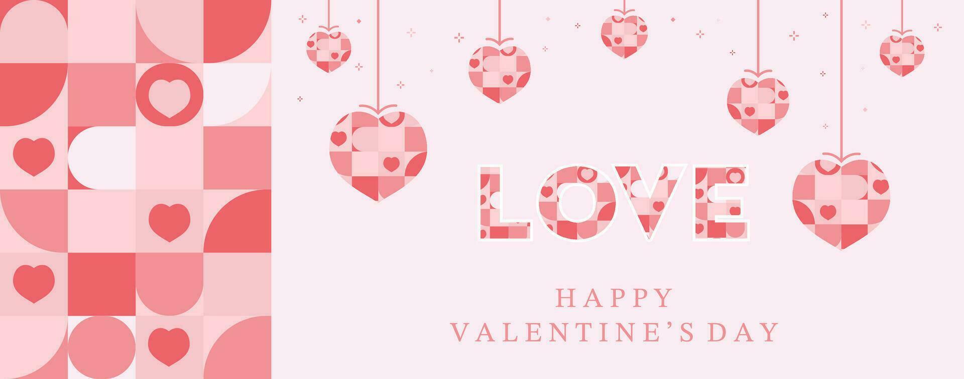 geometric heart background for valentine's day.Editable vector illustration for postcard,banner