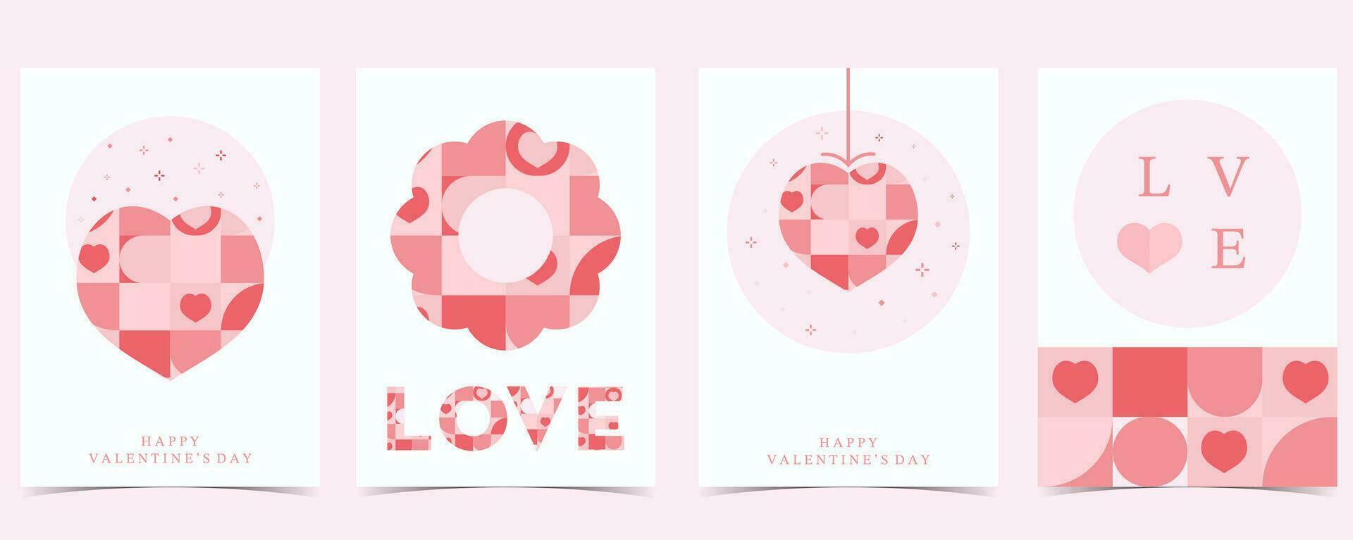 geometric heart background for valentine's day.Editable vector illustration for postcard,banner