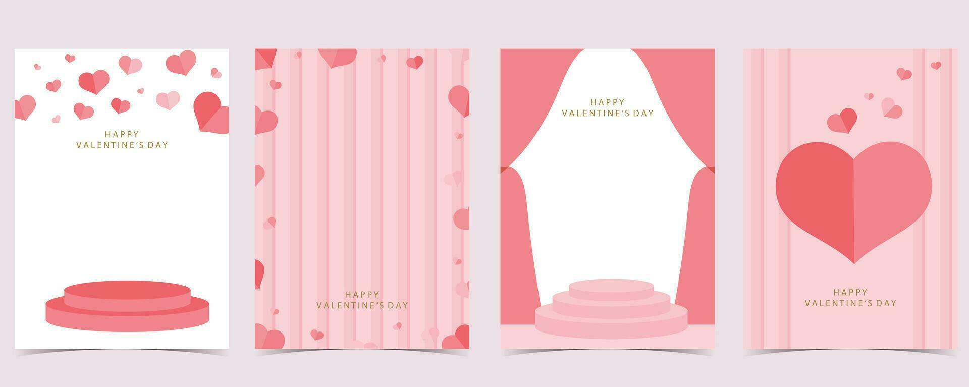 heart background for valentine's day with curtain,room.Editable vector illustration for postcard,banner