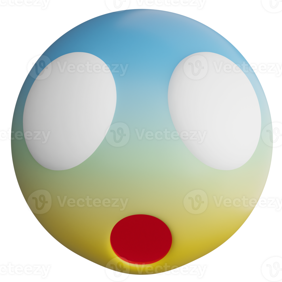 Fear emoji clipart flat design icon isolated on transparent background, 3D render emoji and emoticon concept png