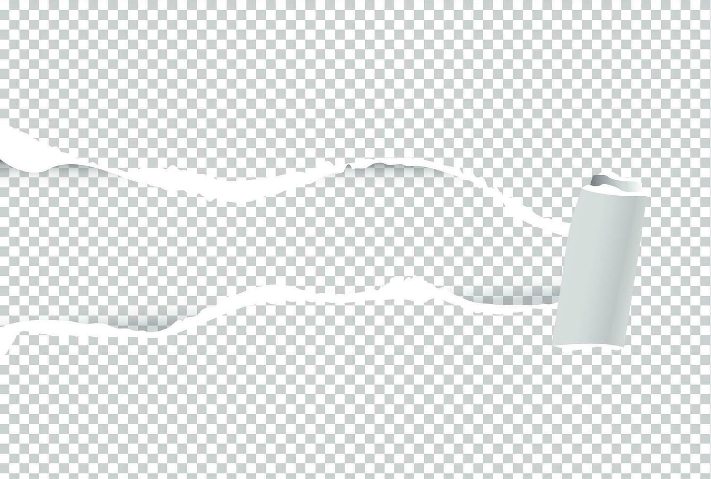 Ripped paper with ripped edges and transparent space vector
