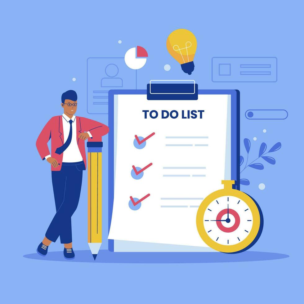 Vector of to do list concept. Vector flat illustration