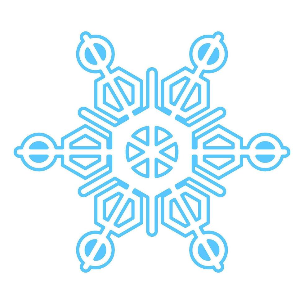 invierno azul mullido copo de nieve Delgado acariciado icono vector