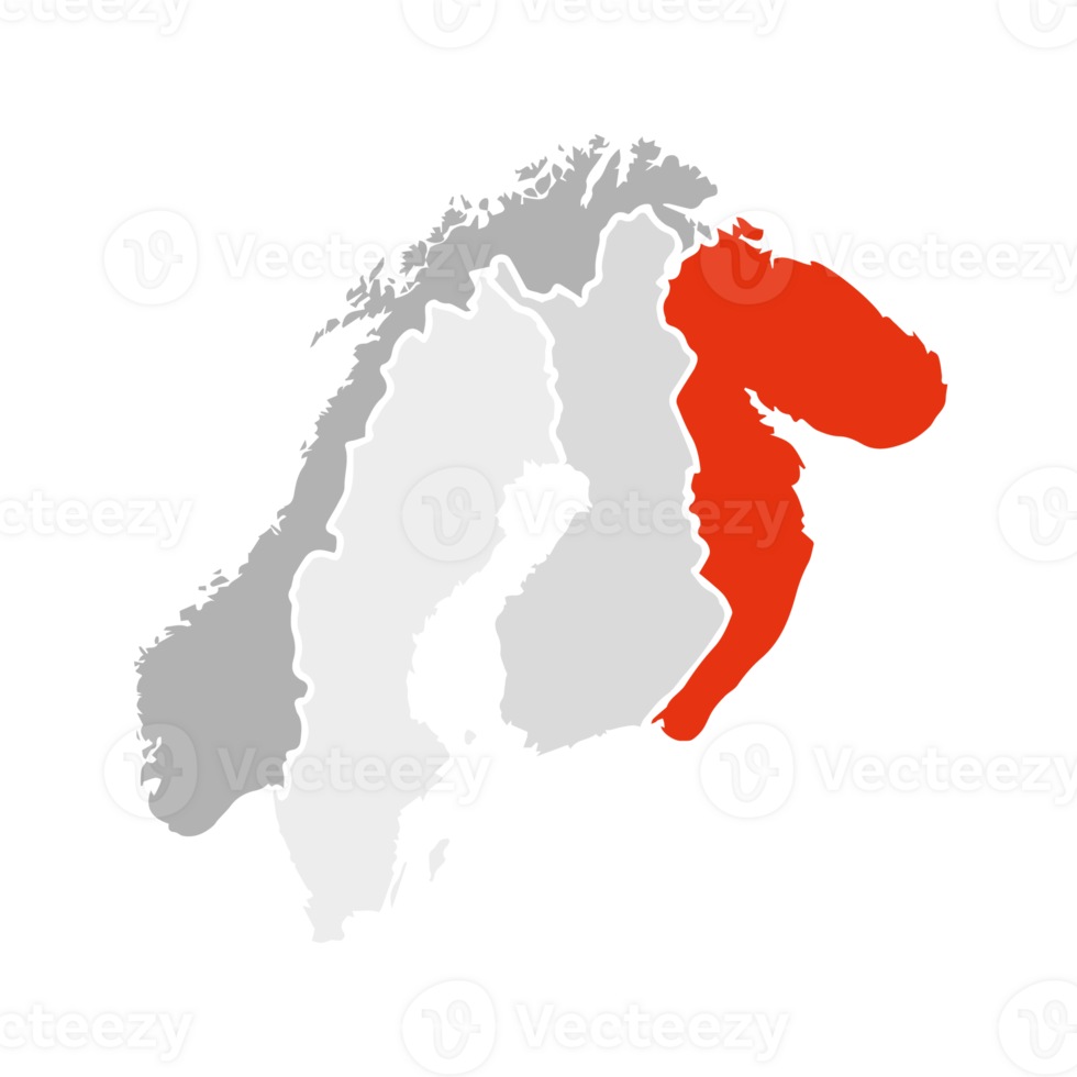 Scandinavia vector map sweden norway finland and Russia png