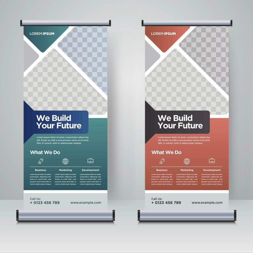 Corporate rollup or X banner design template vector