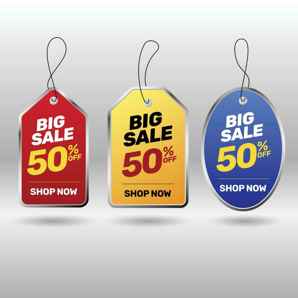 Set of discount offer price label tag, sale promo marketing vector