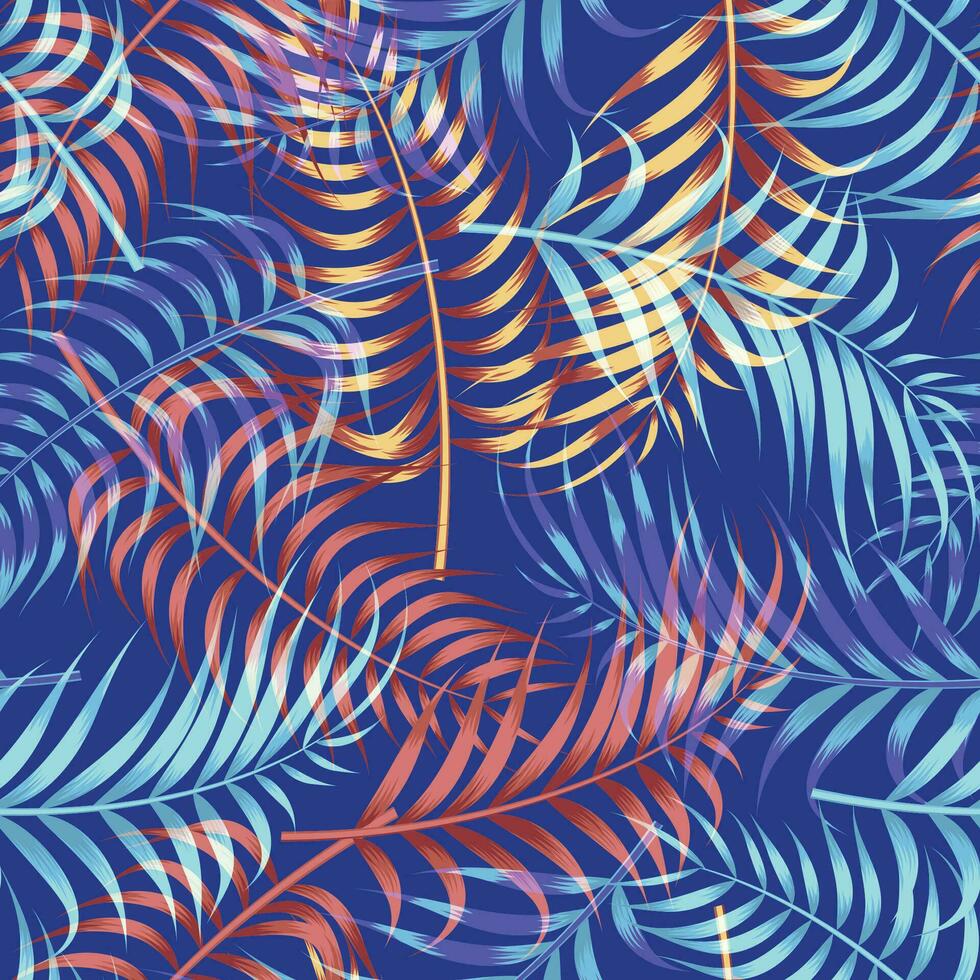 Abstract Floral seamless pattern with leaves. tropical background vector