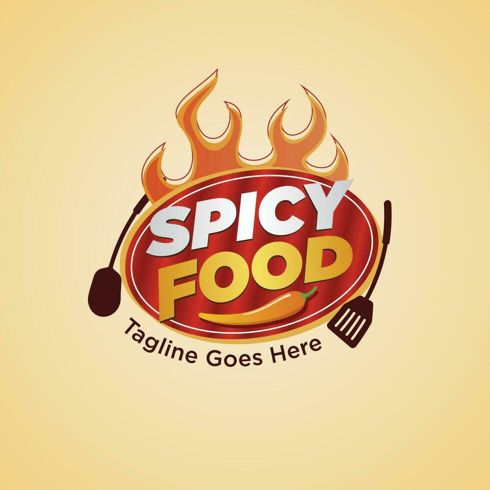 Spicy Food Logo Design Template vector