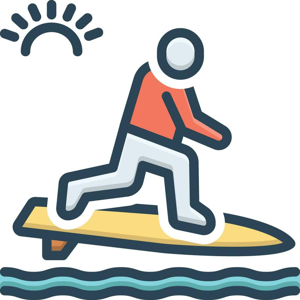 Color icon for surf vector