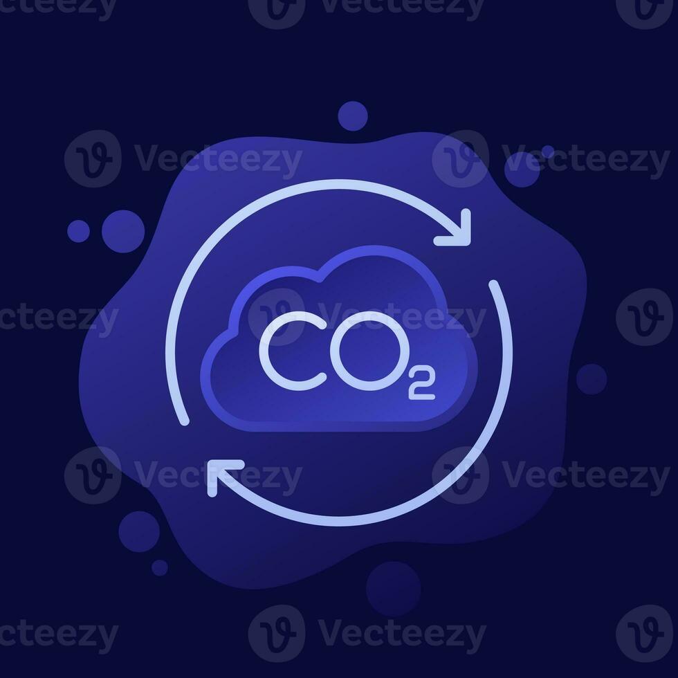 co2 gas, carbon dioxide offset icon, vector design photo