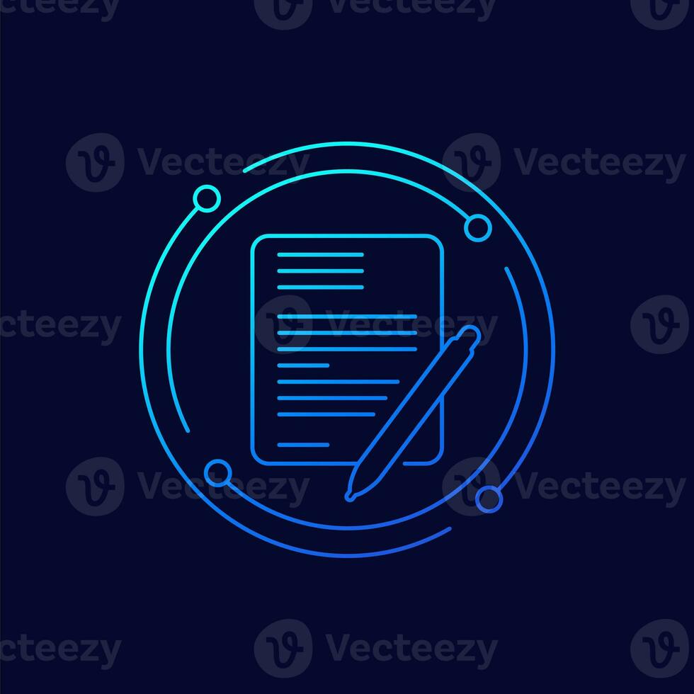 Will icon, linear vector design photo