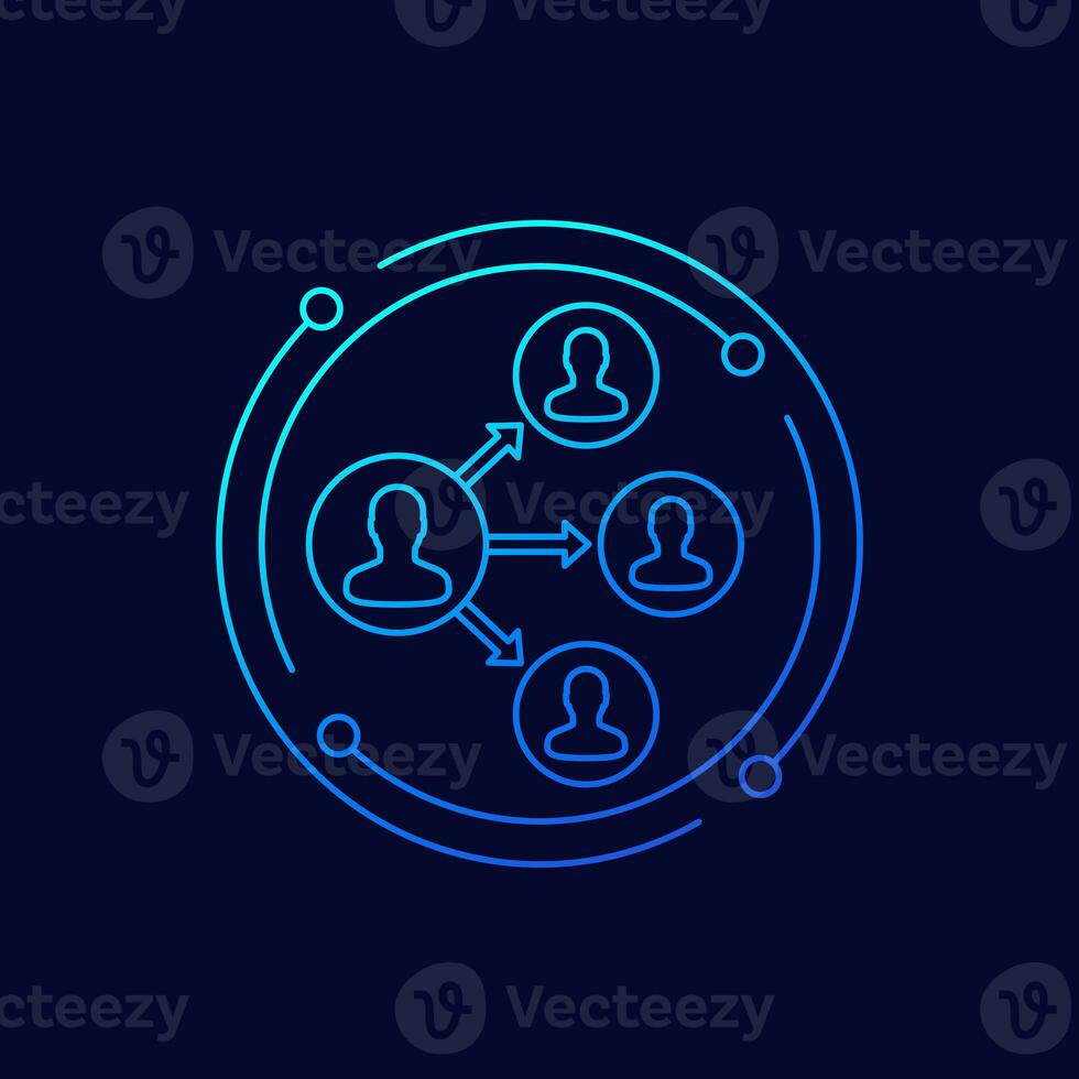 delegation icon, linear vector design photo