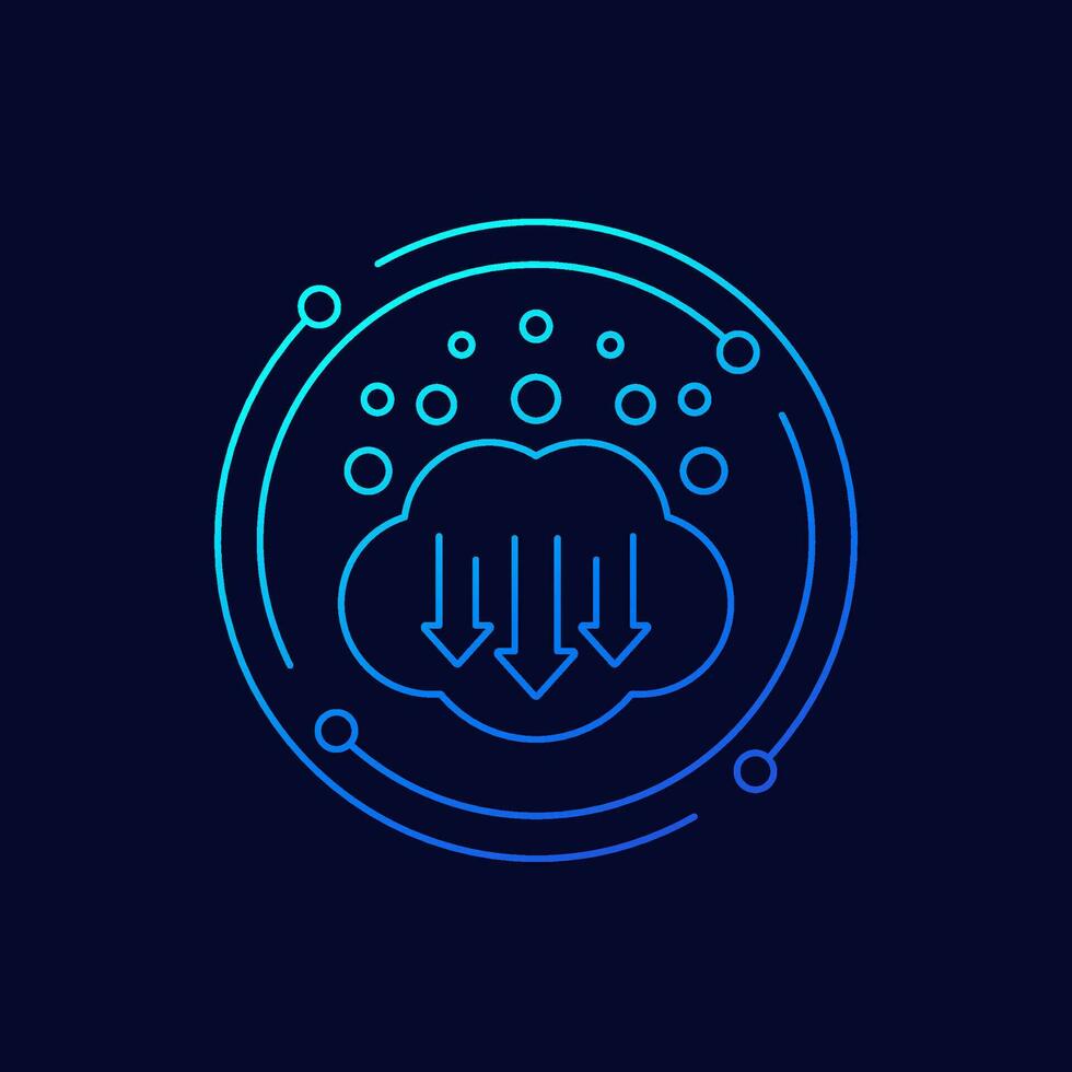 co2 gas, carbon emission reduction icon, linear design vector