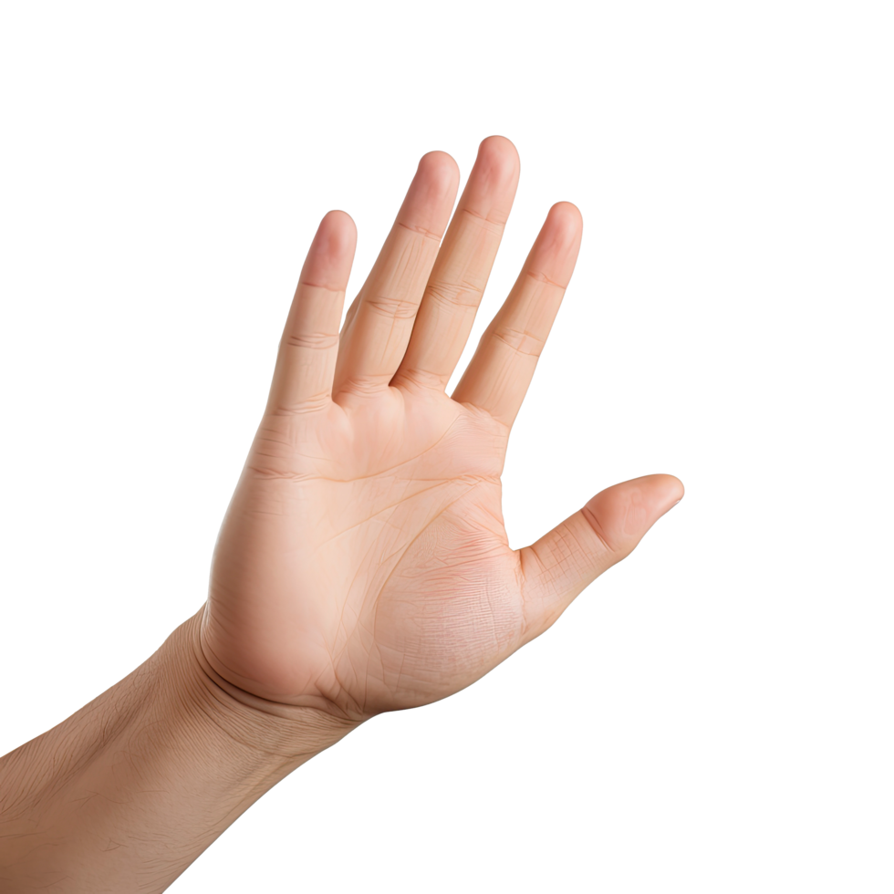 AI generated Expressive Hand Reaching Out with Palm Up Isolated on