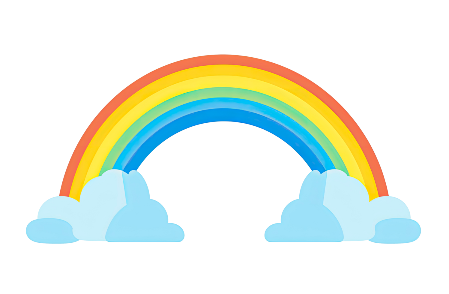 AI generated Vivid Rainbow Isolated on Transparent Background png