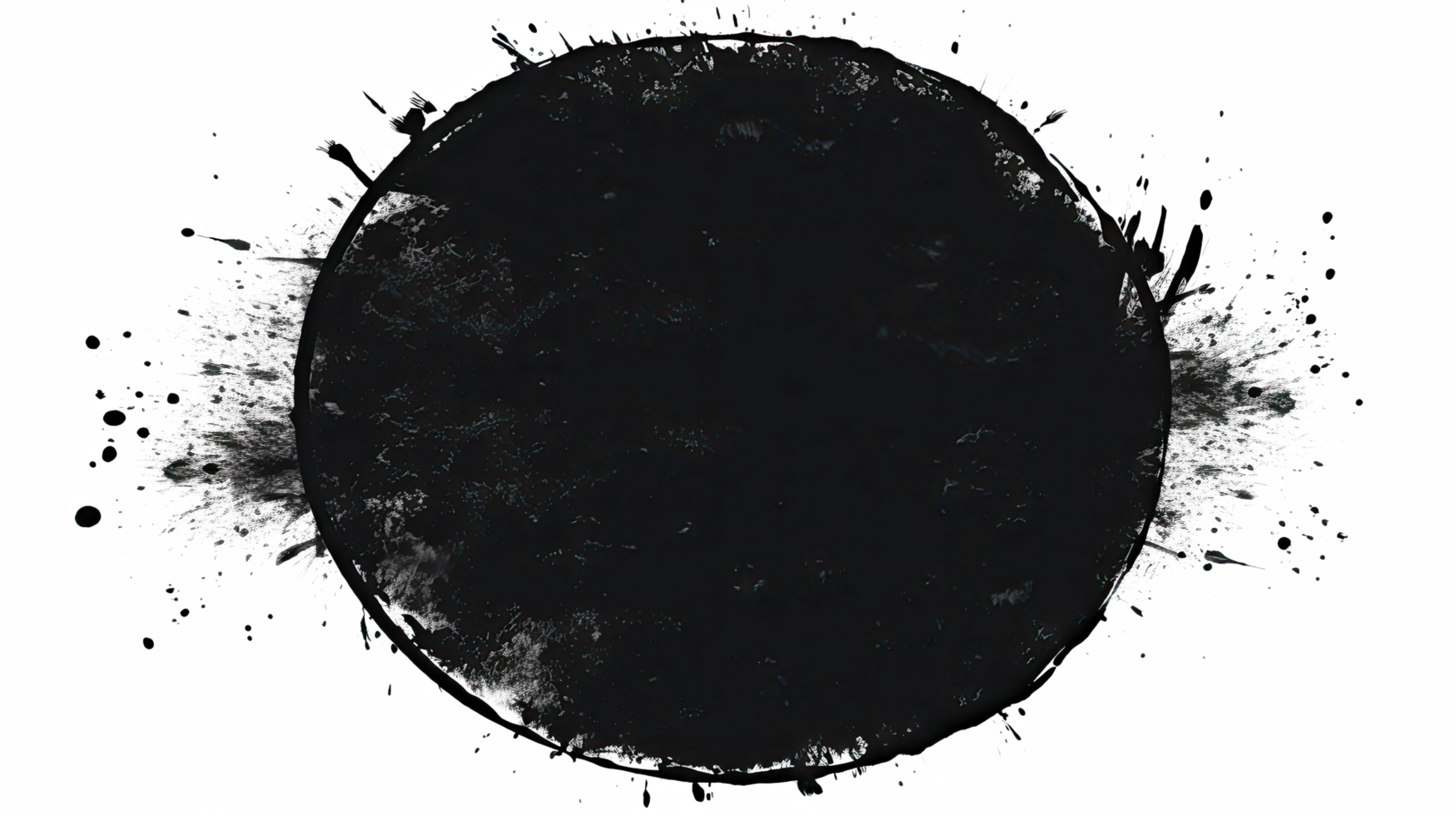 ai generiert handgemalt schwarz Grunge Abzeichen Bürste Aufkleber isoliert auf transparent Hintergrund png