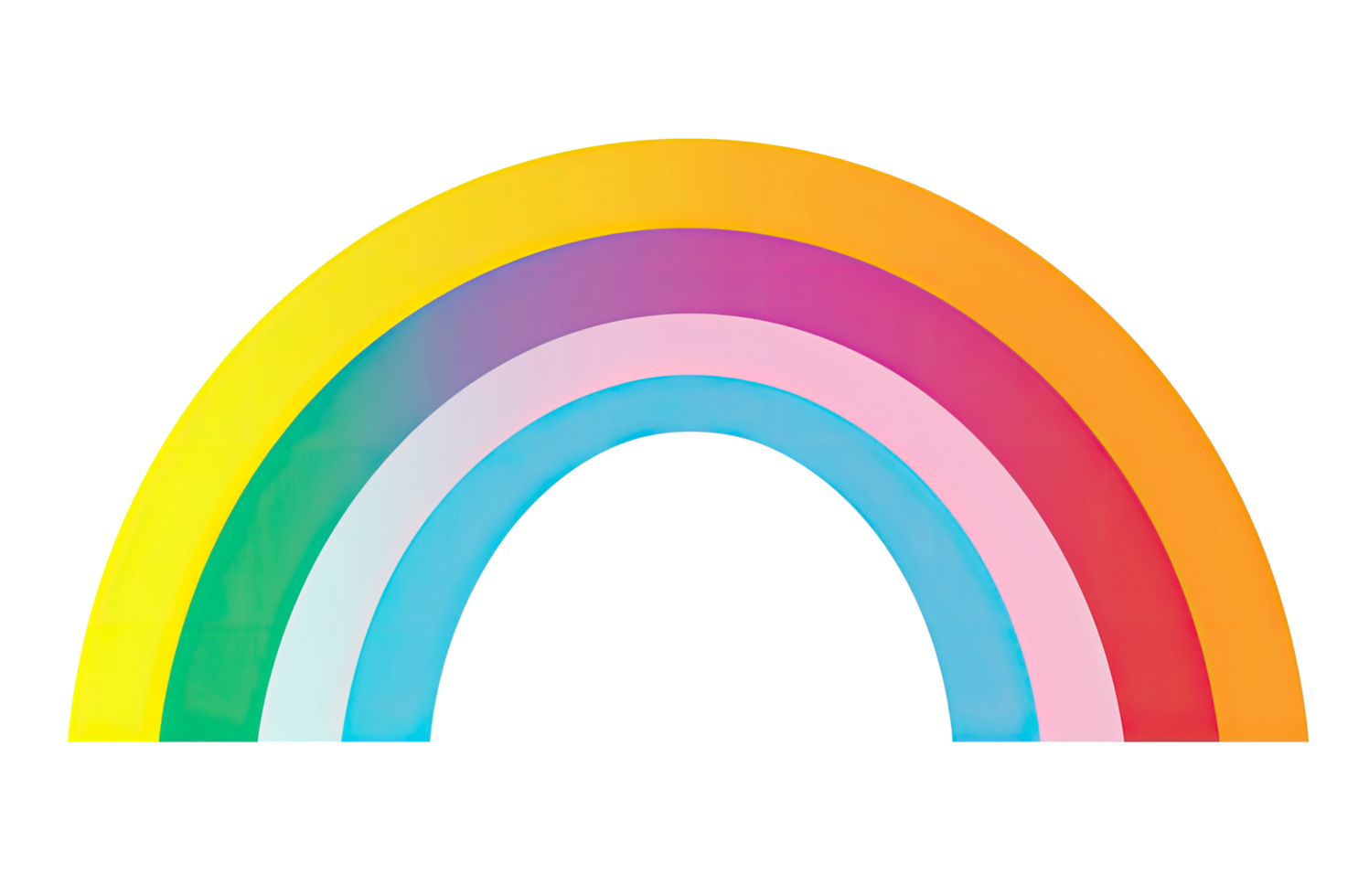 AI generated Vivid Rainbow Isolated on Transparent Background png
