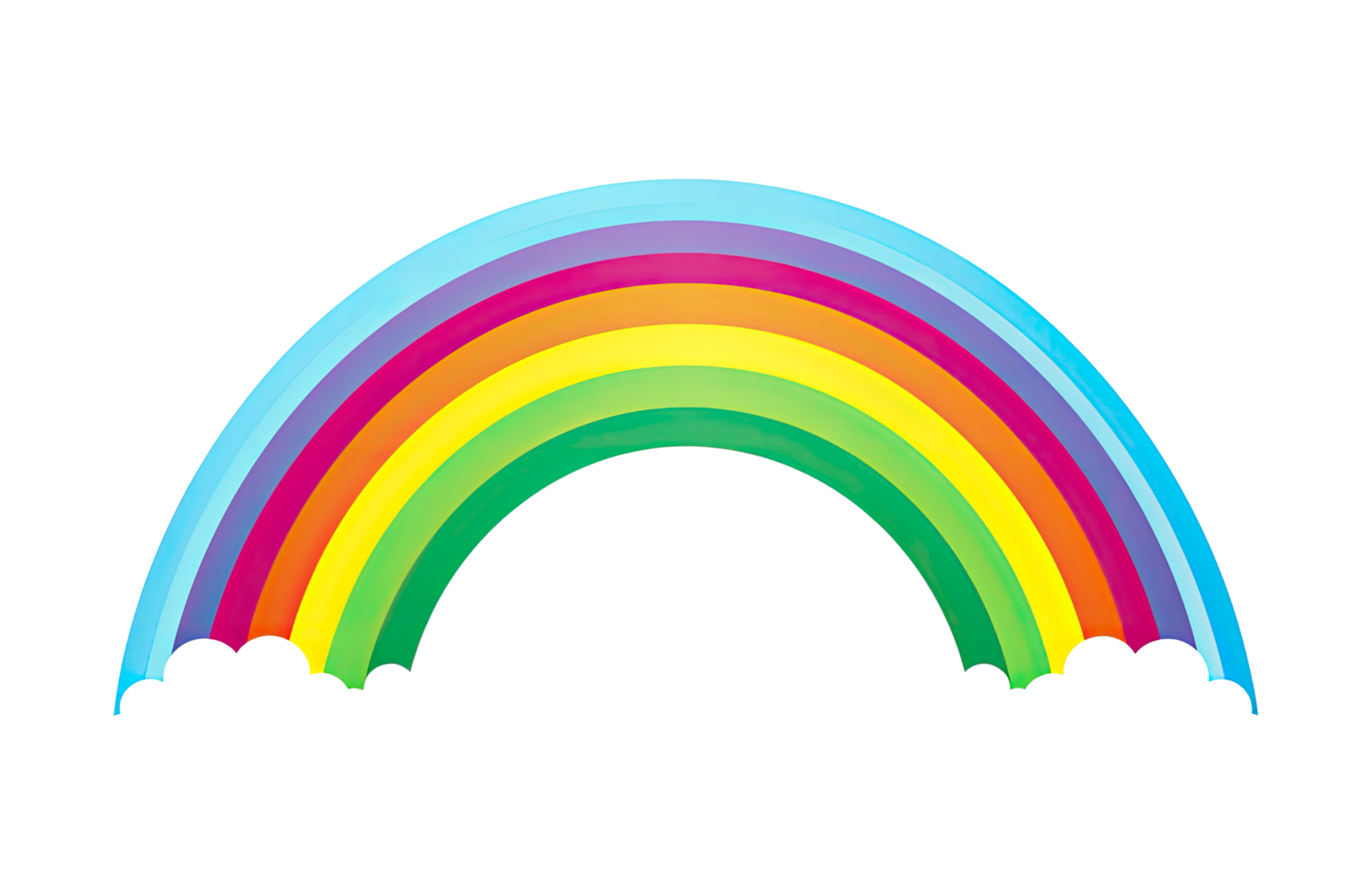 AI generated Vivid Rainbow Isolated on Transparent Background png
