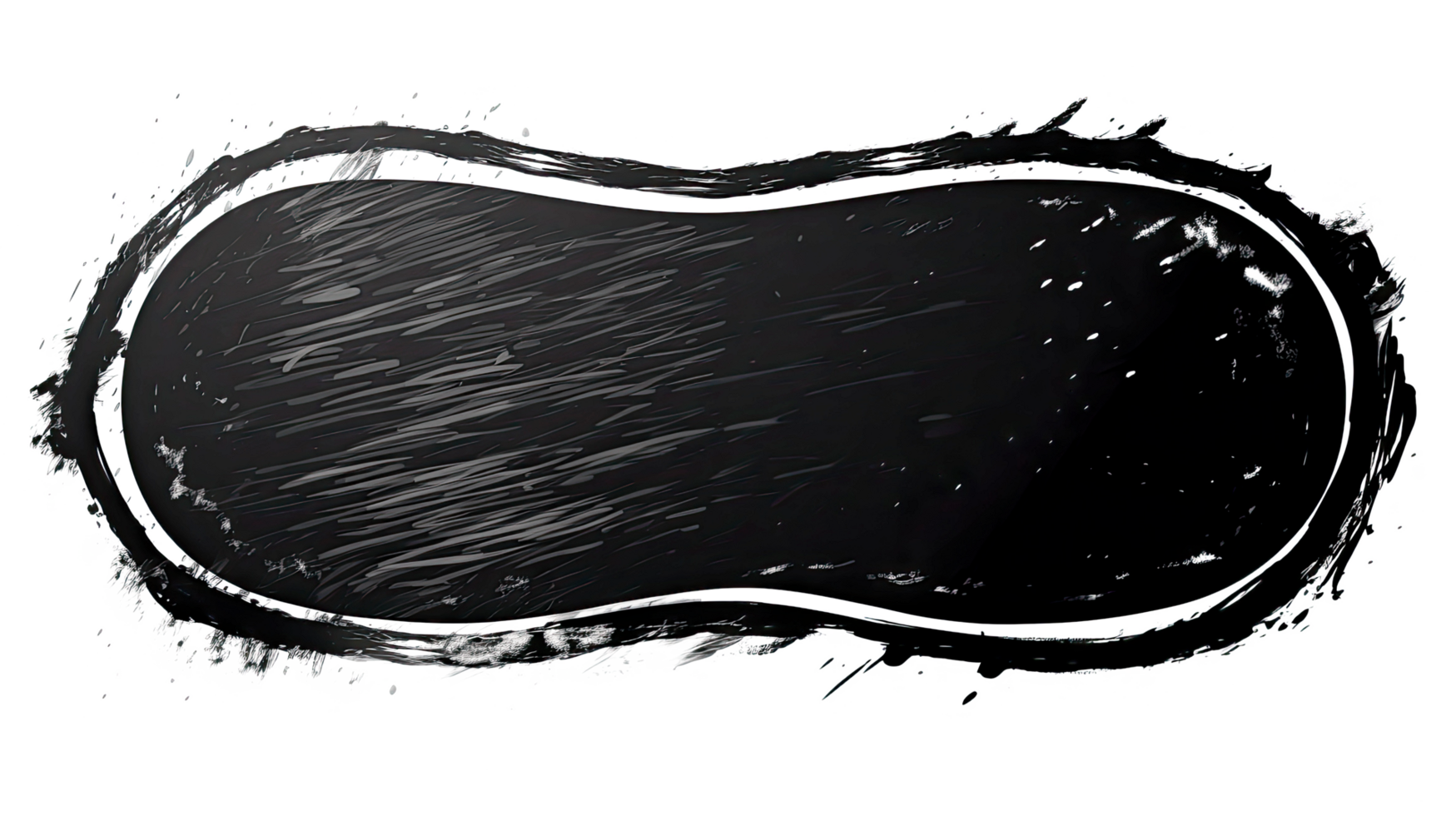 AI generated Hand-Drawn Black Grunge Badge Brush Sticker Isolated on transparent Background png