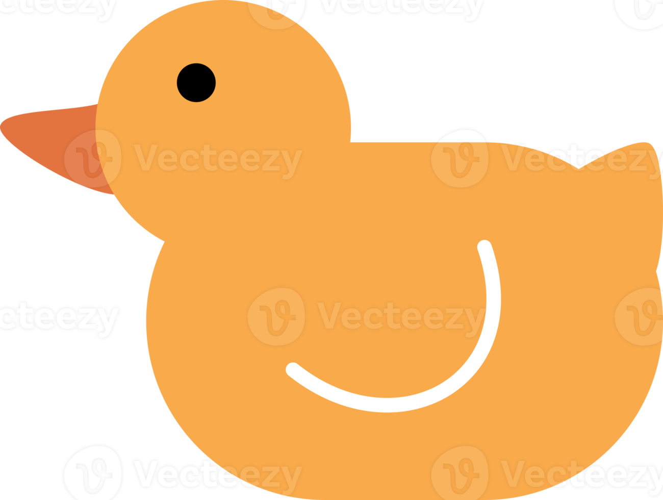 Cute yellow duck or chick cartoon doodle icon png