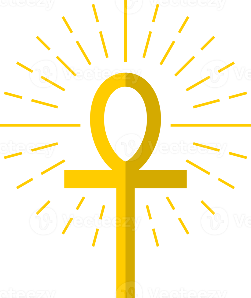 egyptian cross light rays icon png