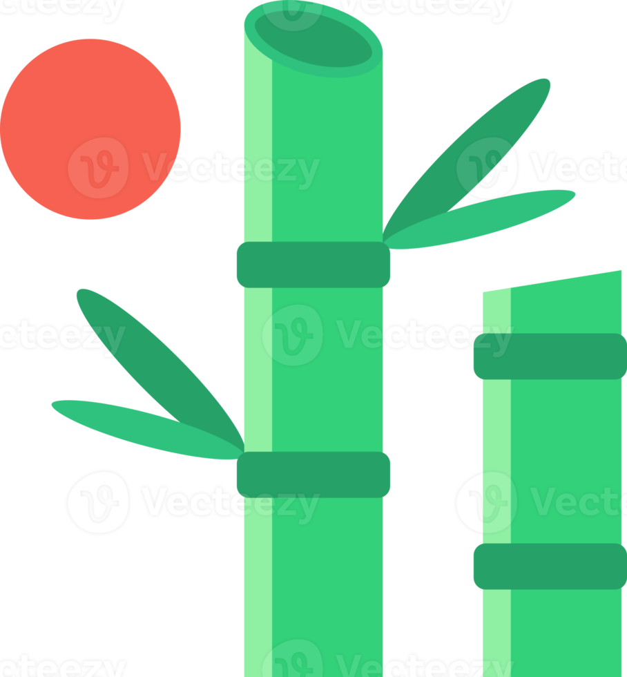 Green bamboo tree with shoot bamboo nature icon png