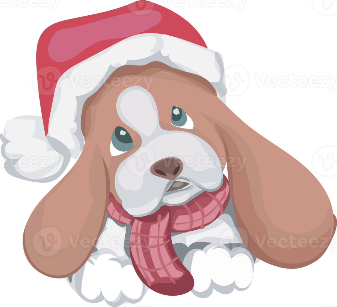 Weihnachten Hund Karikatur Illustration, transparent Hintergrund. png