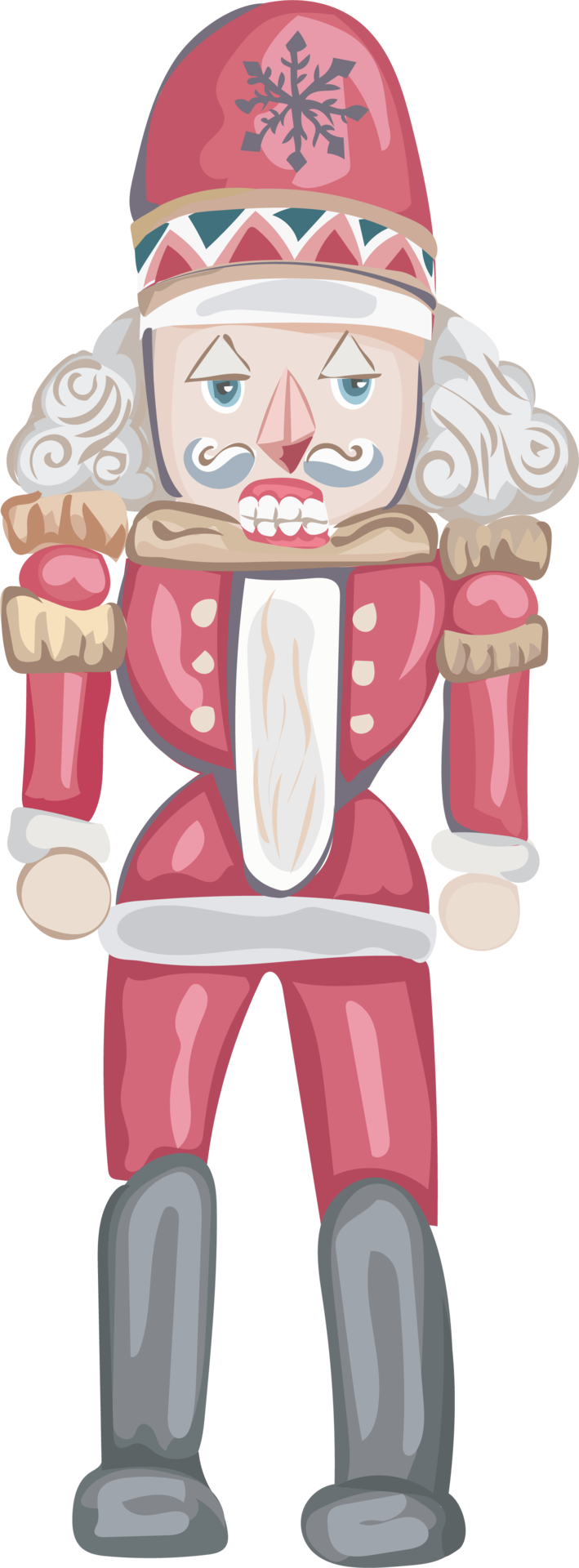 Christmas nutcracker cartoon illustration, Transparent background
