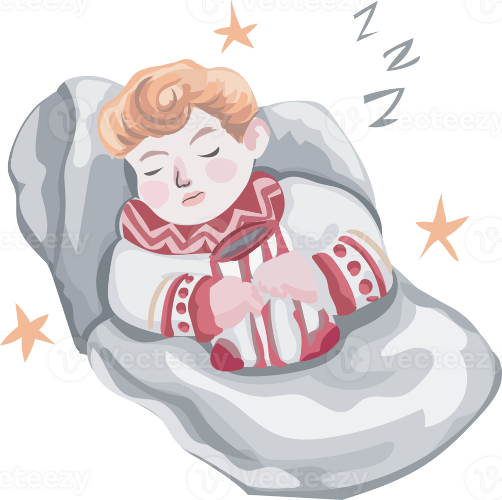 Christmas doll cartoon illustration, Transparent background. png