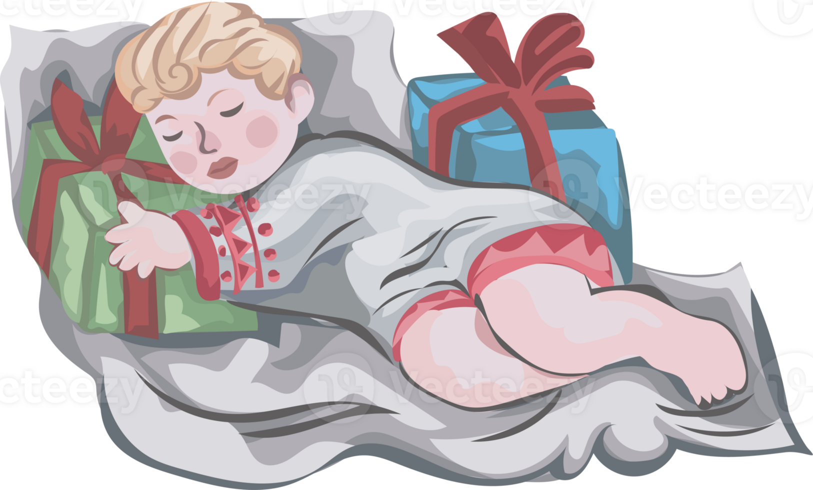 Christmas doll cartoon illustration, Transparent background. png