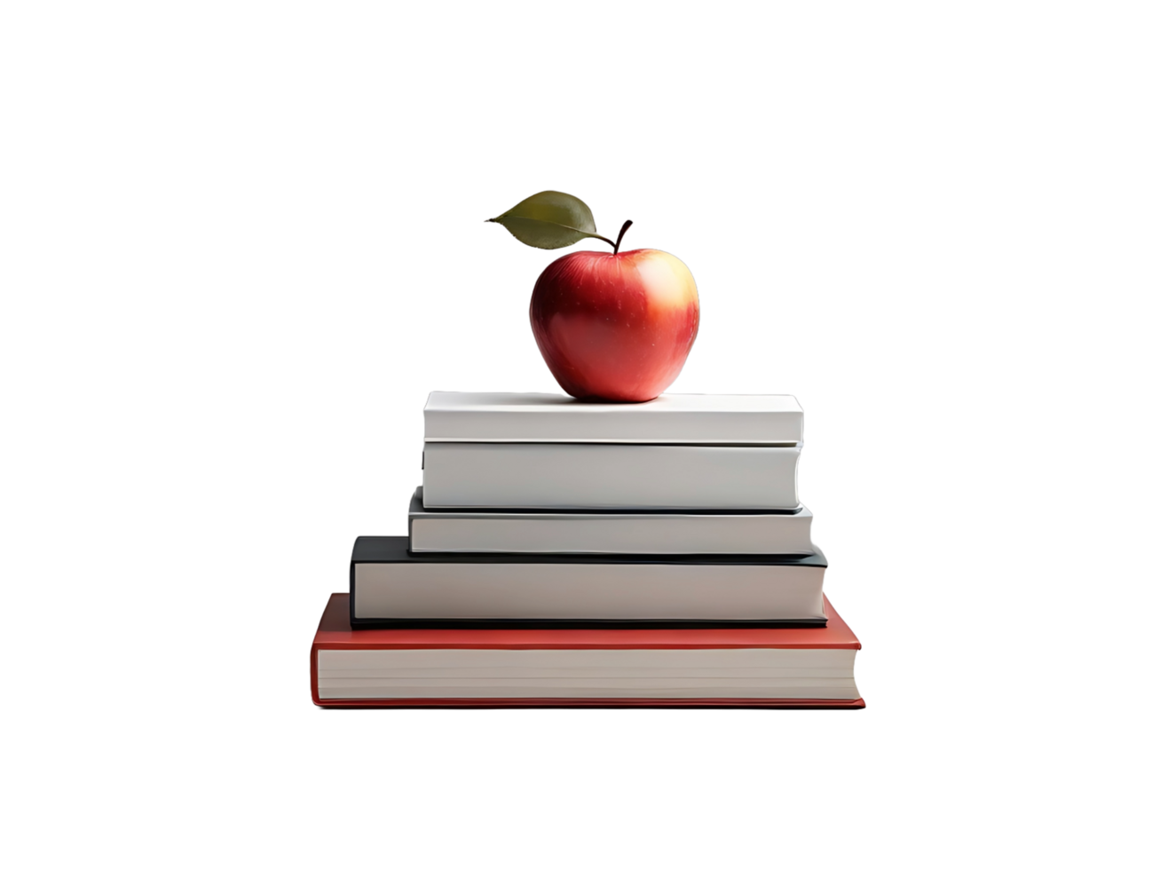 AI generated Apple with book. Back to school concept Free Png