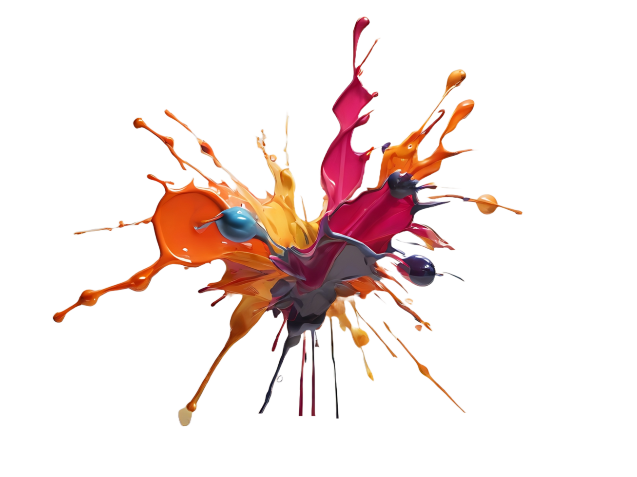 AI generated Colorful color splash Free PNG