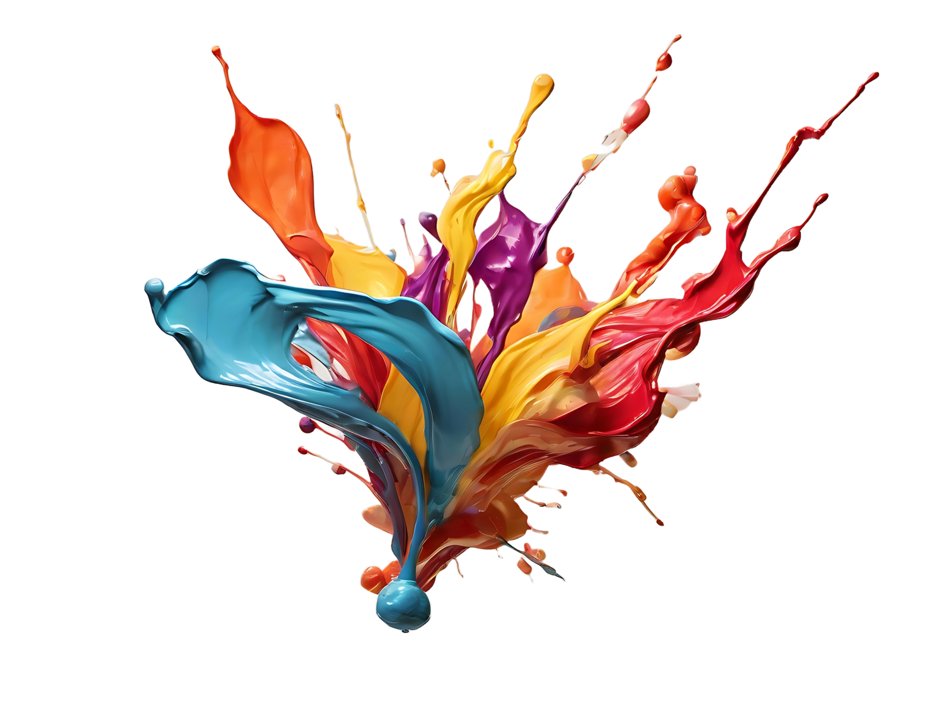 AI generated Colorful color splash Free PNG 35589276 PNG