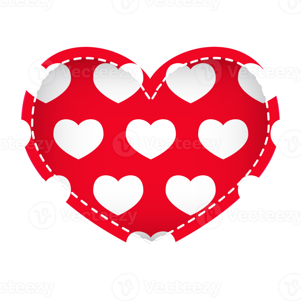 Red Heart with Hearts PNG
