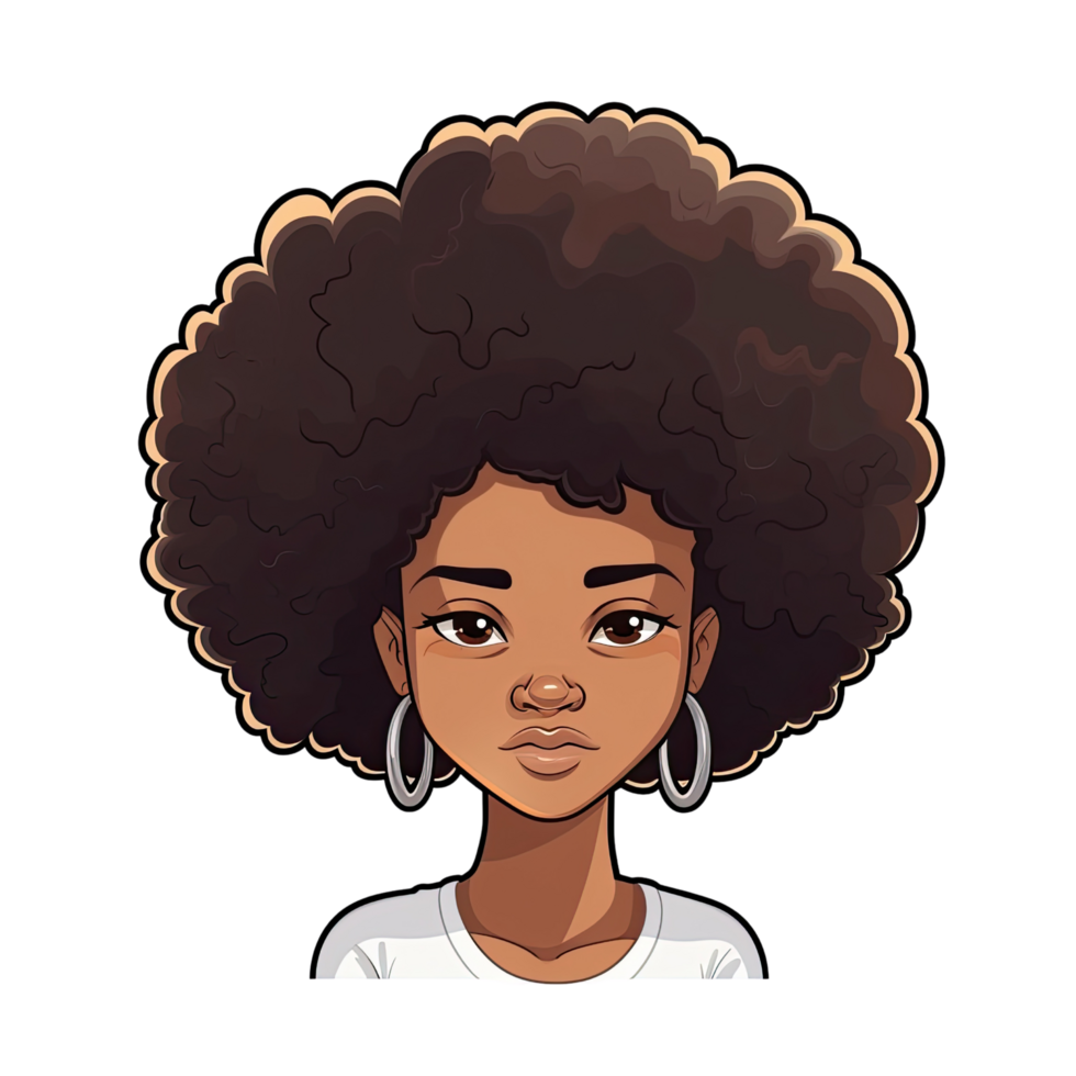 AI generated Enchanting afro girl design for your creative work png