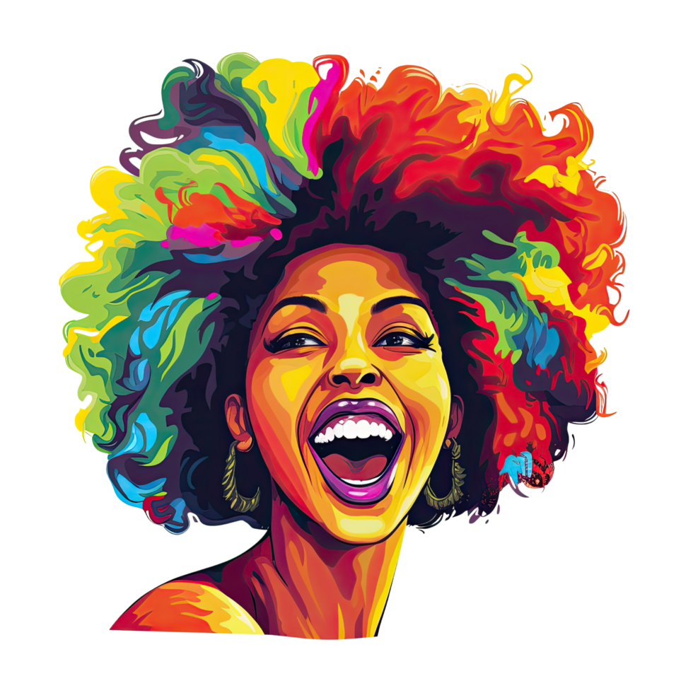 AI generated Charming afro girl concept for your project png