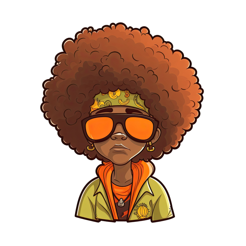AI generated Elegant afro girl artwork for your endeavor png