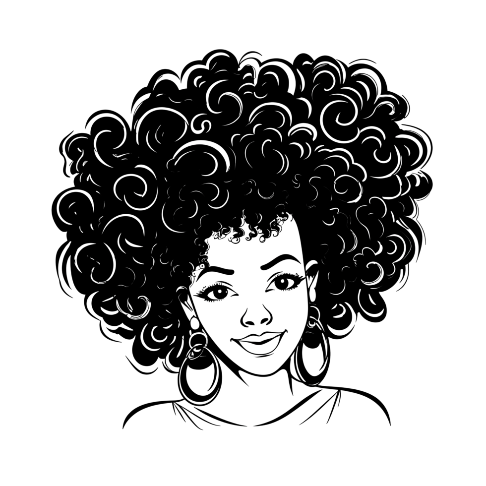 AI generated Adorable afro girl creation for your work png