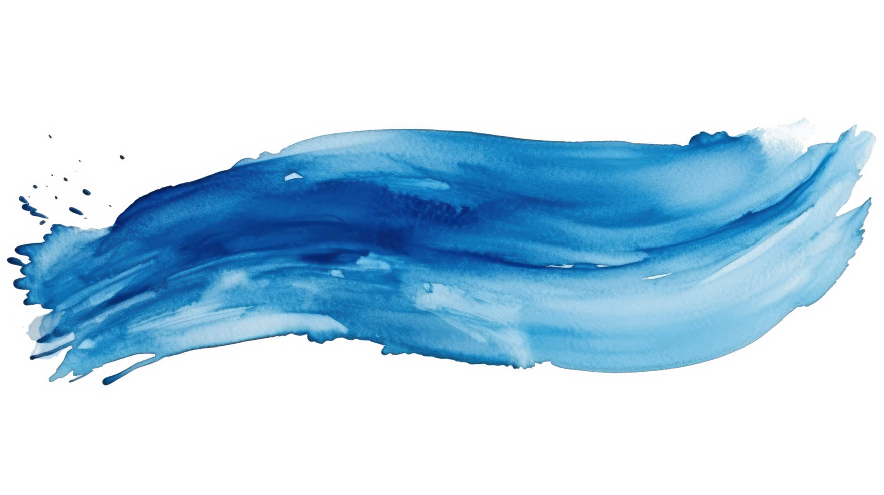 AI generated Vibrant Blue Watercolor Brush Strokes Isolated on Transparent Background png