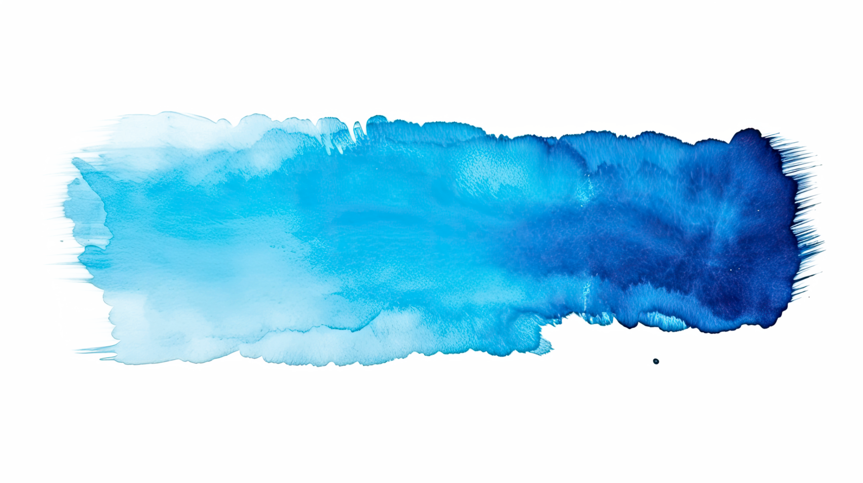 AI generated Blue paint brush strokes in watercolor isolated on a transparent background. png