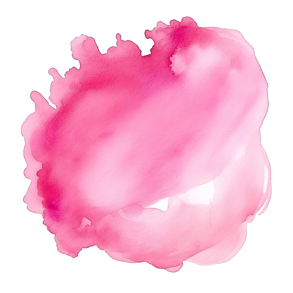 AI generated Pink watercolor stain isolated on transparent background. png