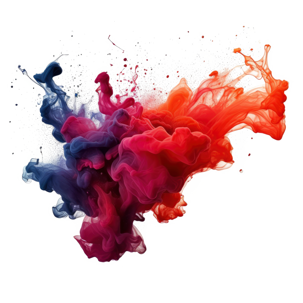 AI generated ink explsion isolated on a transparent background. png