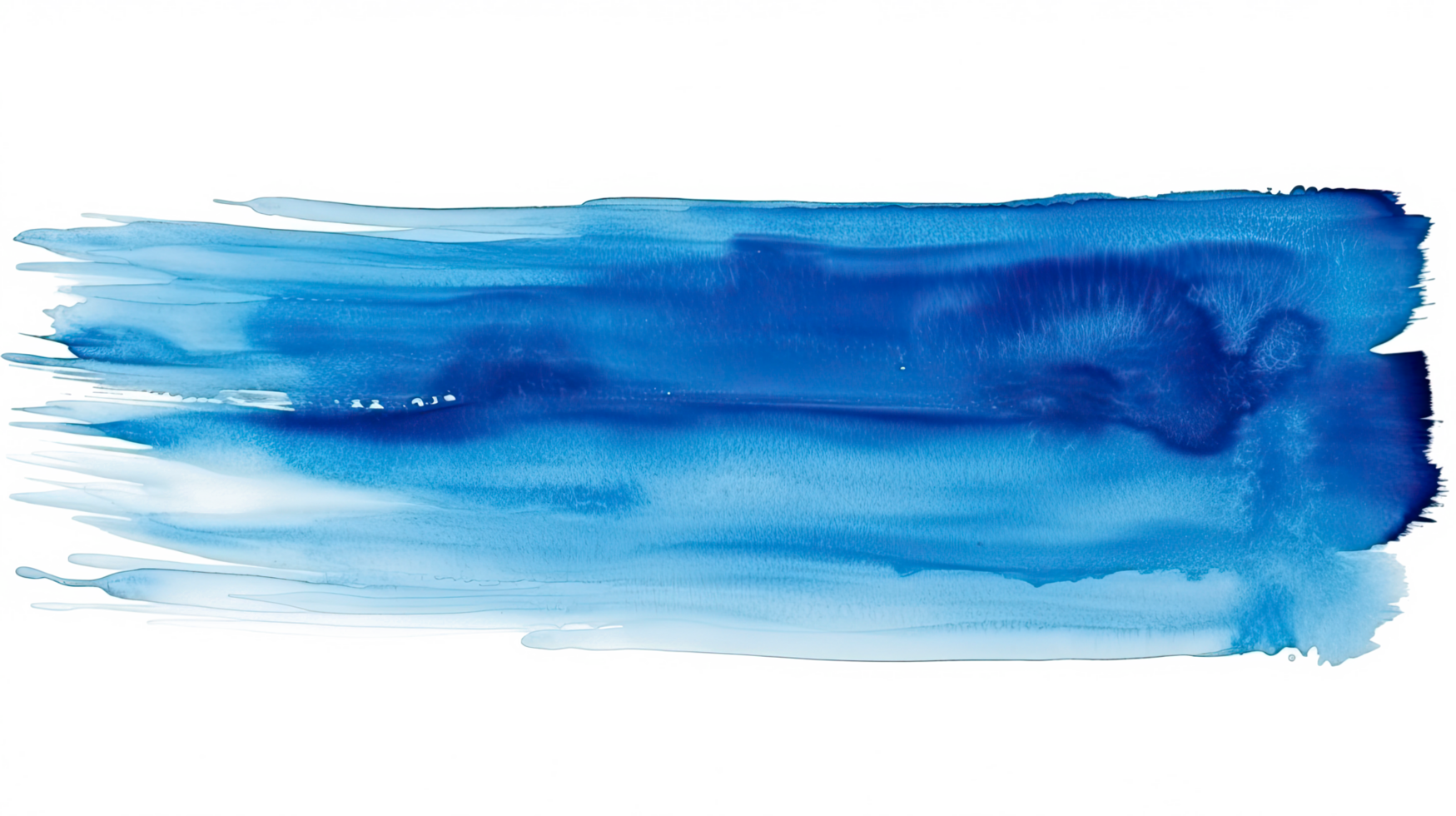 AI generated Blue paint brush strokes in watercolor isolated on a transparent background. png