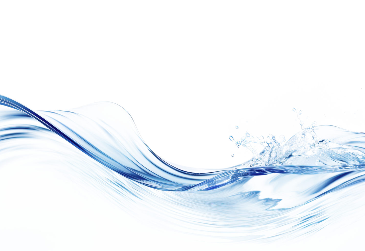 AI generated Dynamic Blue Water Wave Isolated on Transparent Background png