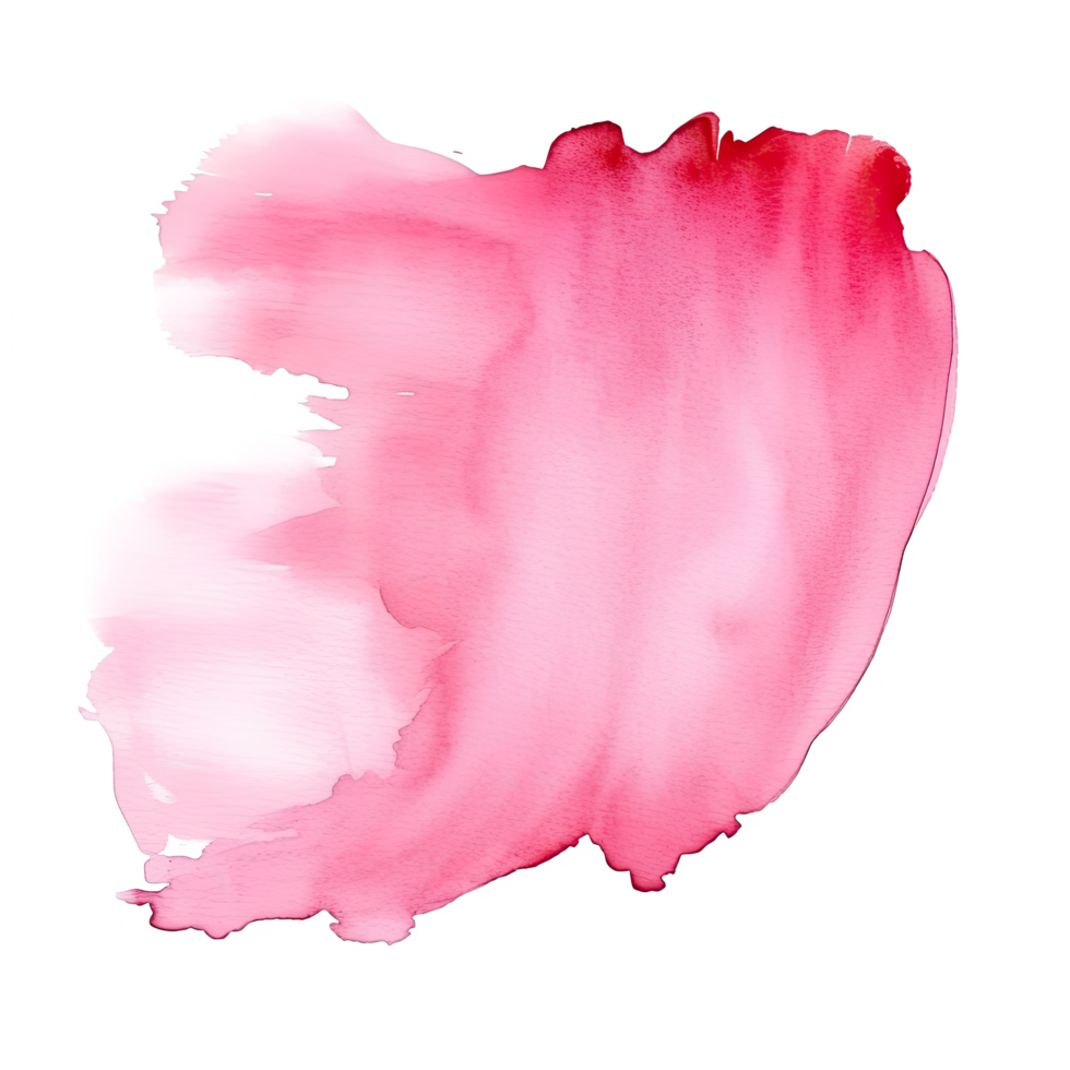 AI generated Pink watercolor stain isolated on transparent background. png