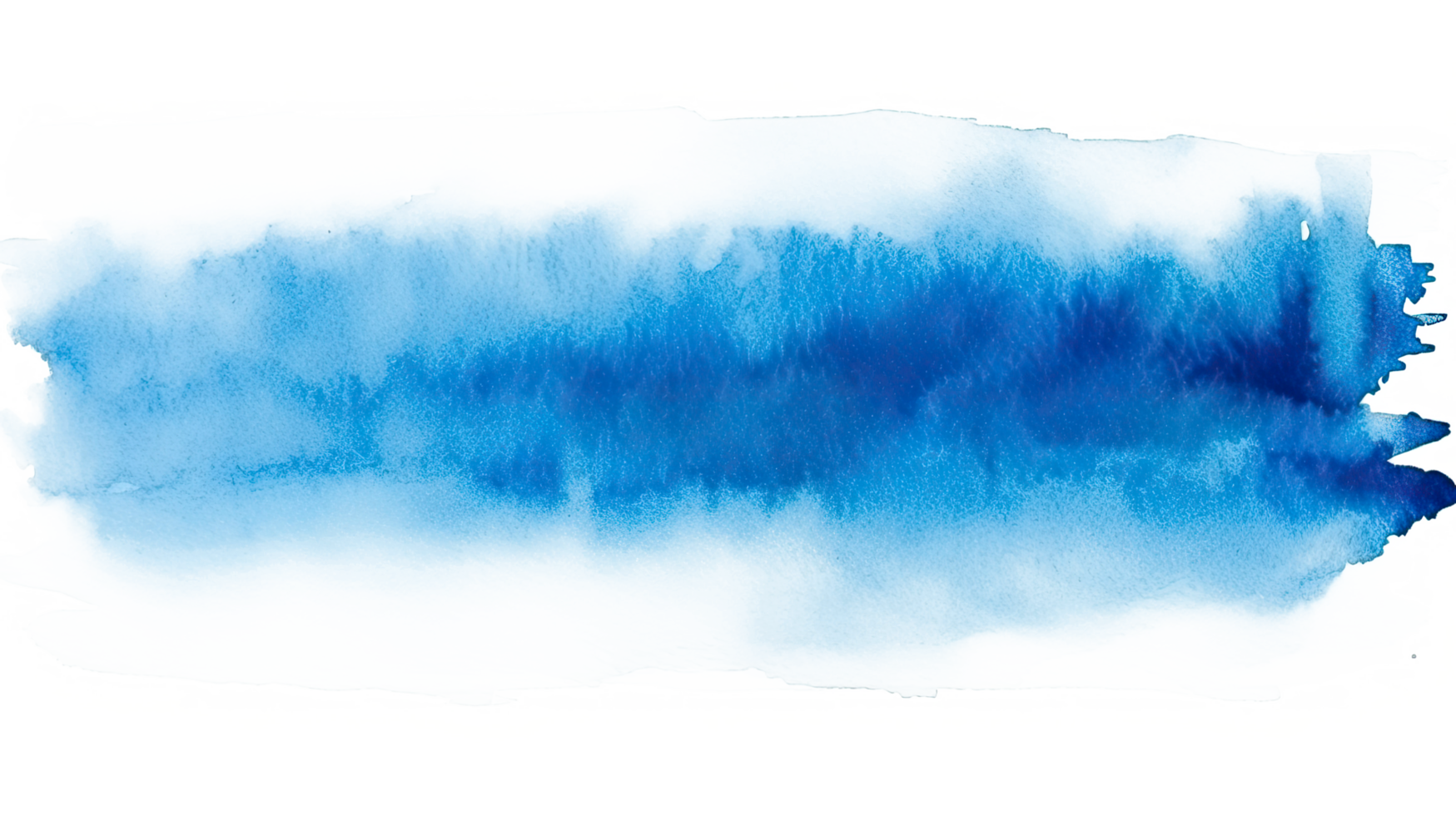 AI generated Vibrant Blue Watercolor Brush Strokes Isolated on Transparent Background png