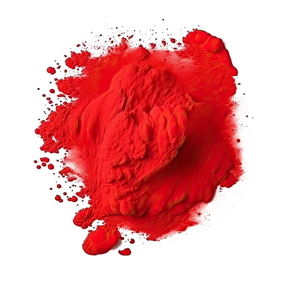 AI generated Bright red holi paint isolated on transparent background. png