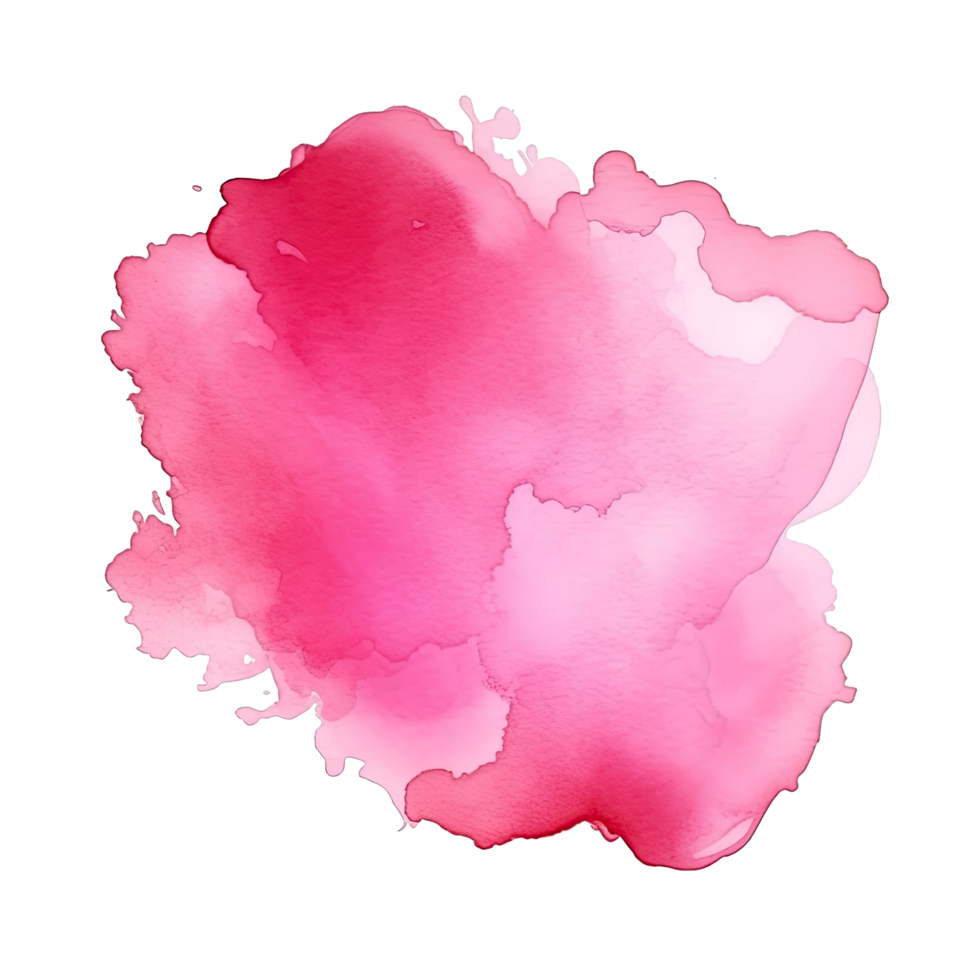 AI generated Pink watercolor stain isolated on transparent background. png