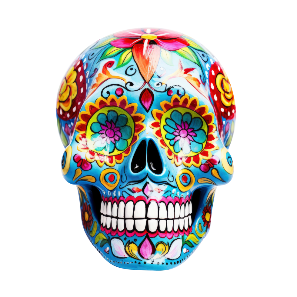 AI generated Cinco de mayo sugar skull isolated on transparent background. png
